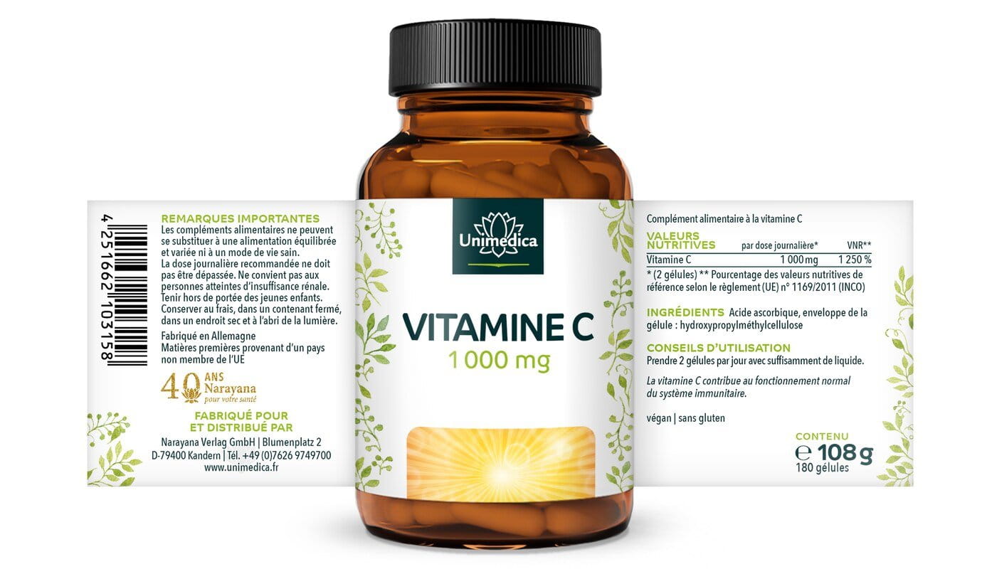 Gélules de vitamine C - par Unimedica