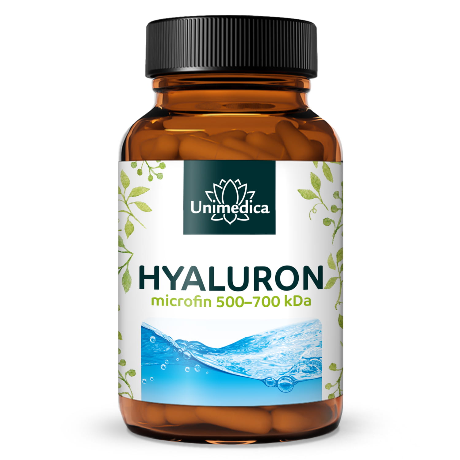 Hyaluron - Gélules d'acide hyaluronique microfin de 500 à 700 kDa  hautement dosé - Unimedica - 90 gélules