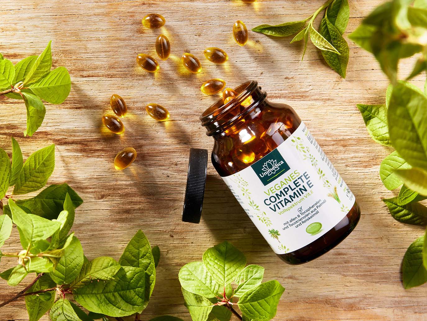 Vitamin E - Veganes Complete mit allen 8 Vitamin E-Formen: 4 Tocopherole und 4 Tocotrienole - 237 mg natürliches Vitamin E pro Tagesdosis (2 Kapseln) - 120 Kapseln - von Unimedica