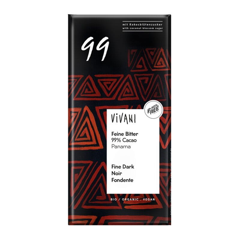 Feine Bitter 99 % Cacao Panama Schokolade Bio - Vivani - 80 g