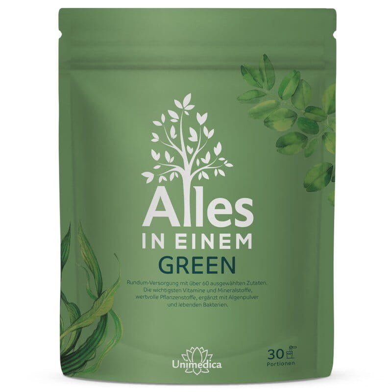 ALLES IN EINEM Green - All-in-One-Drink - 30 Portionen - Pulver - 600 g - von Unimedica