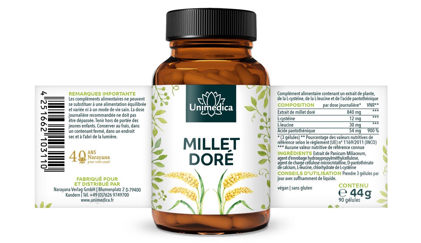 Lot de 2: Extrait de millet doré - 2 x 90 gélules - par Unimedica