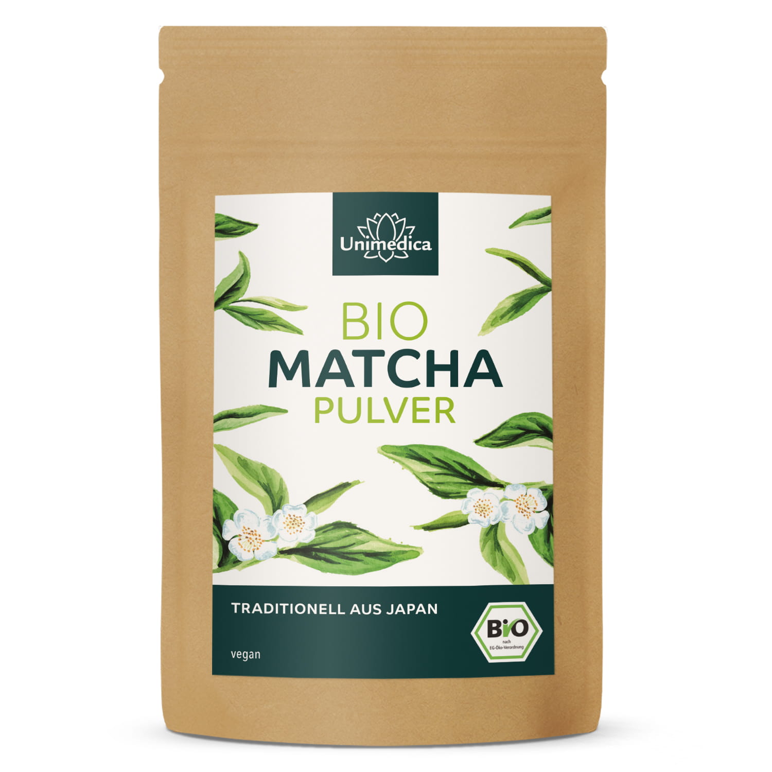 Bio Matcha Pulver - japanischer Grüntee für Latte, Shakes & zum Backen - 100 g - von Unimedica