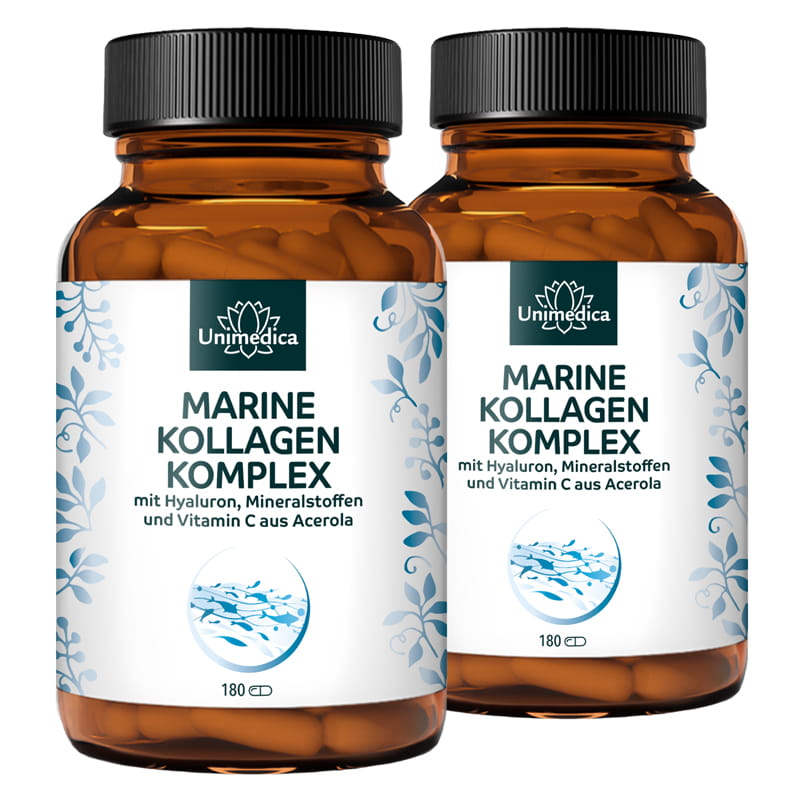 Set: Marine Collagen Complex  with hyaluronic acid, vitamins and minerals   2 x 180 capsules  from Unimedica