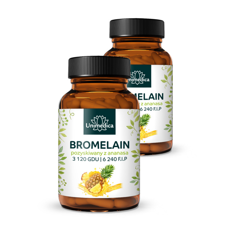 Bromelaina - 1040 mg i 3120 GDU | 6240 F.I.P na dzienną dawkę (2 kapsułki) - z żołądkoodpornymi kapsułkami DR® Caps - 120 kapsułek