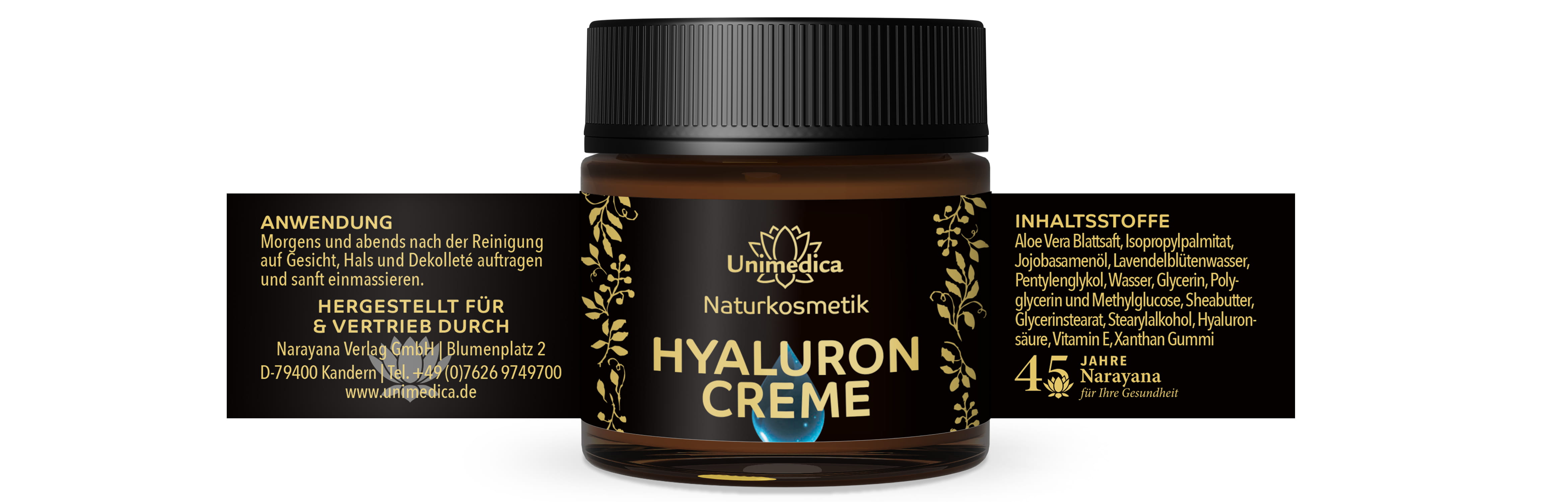 Sparset: Hyaluron Serum Pure 100 ml + Hyaluron Creme 50 ml - von Unimedica