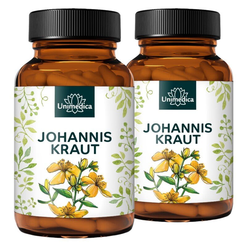 2er-Sparset: Johanniskraut Extrakt - 10 : 1 Konzentration - 133 mg pro Tagesdosis (2 Kapseln) - 2 x 100 Kapseln - von Unimedica