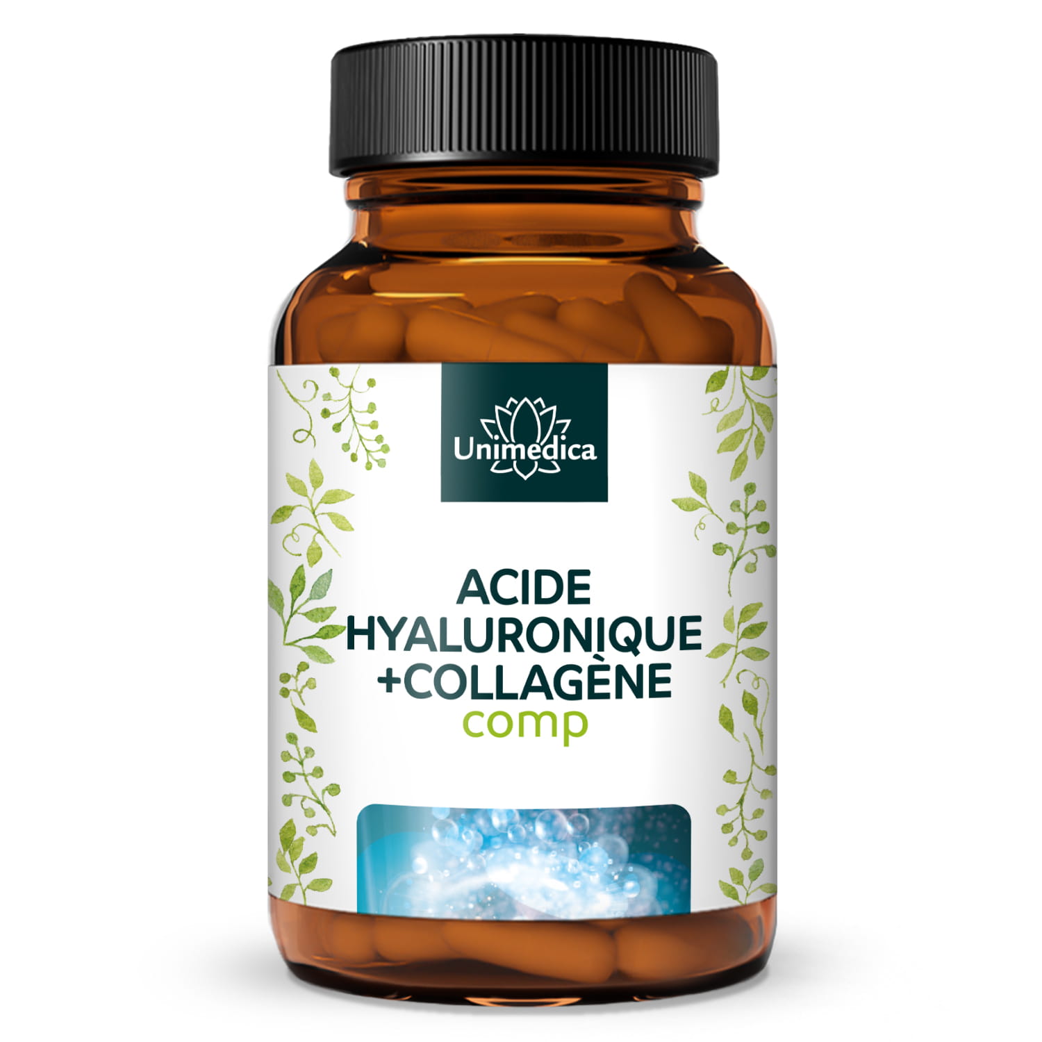 Acide hyaluronique + collagène comp.  silicium de bambou, avec vitamines et minéraux - 180 gélules