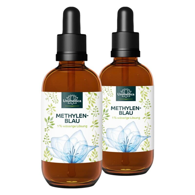 2er-Sparset: Methylenblau - 1 % wässrige Lösung - 99,8 % rein - frei von Schwermetallen - 2 x 100 ml - von Unimedica