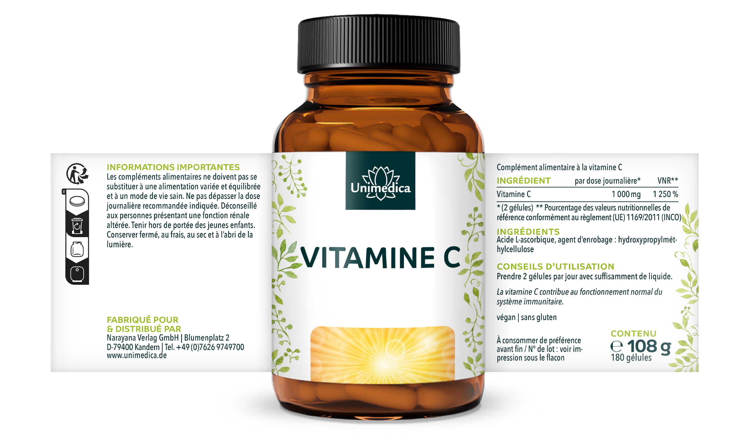 Gélules de vitamine C - par Unimedica