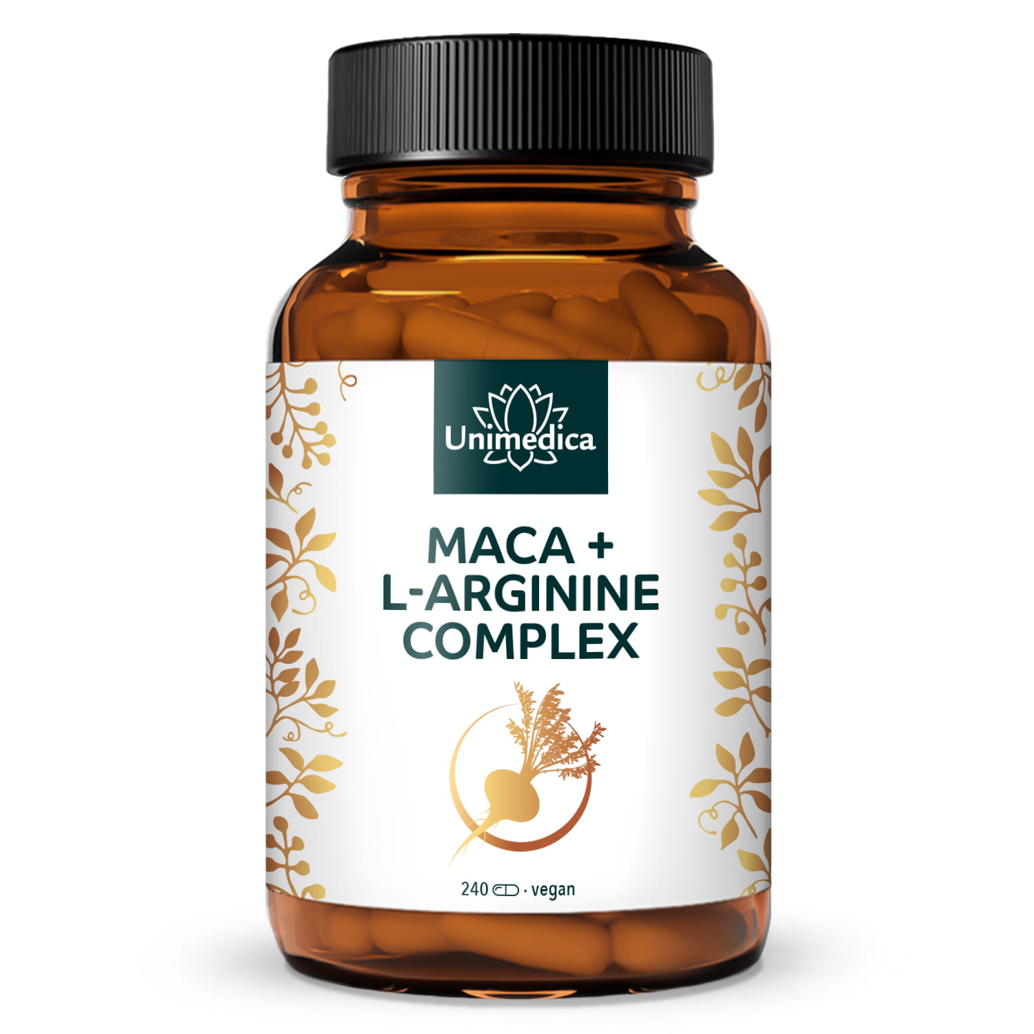 Maca + L-Arginine Complex - high potency - 240 capsules - by Unimedica