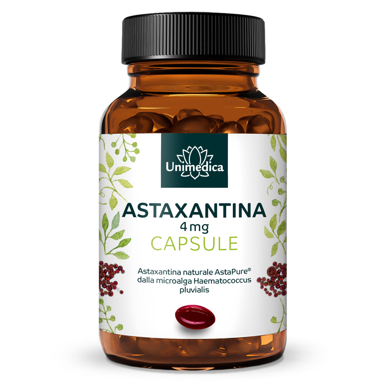 Astaxantina - AstaPure® - 4 mg (1 capsula) - 60 capsule softgel - di Unimedica