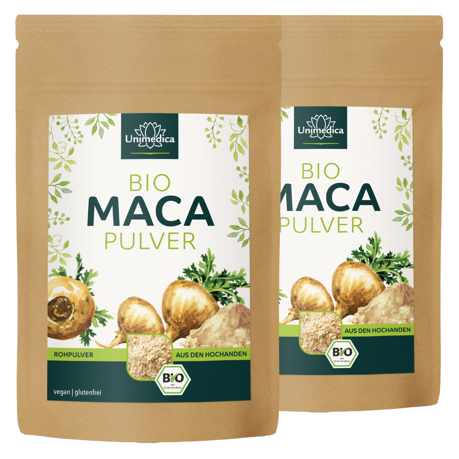 Value pack (2): Organic maca powder - raw powder - 2 x 300 g