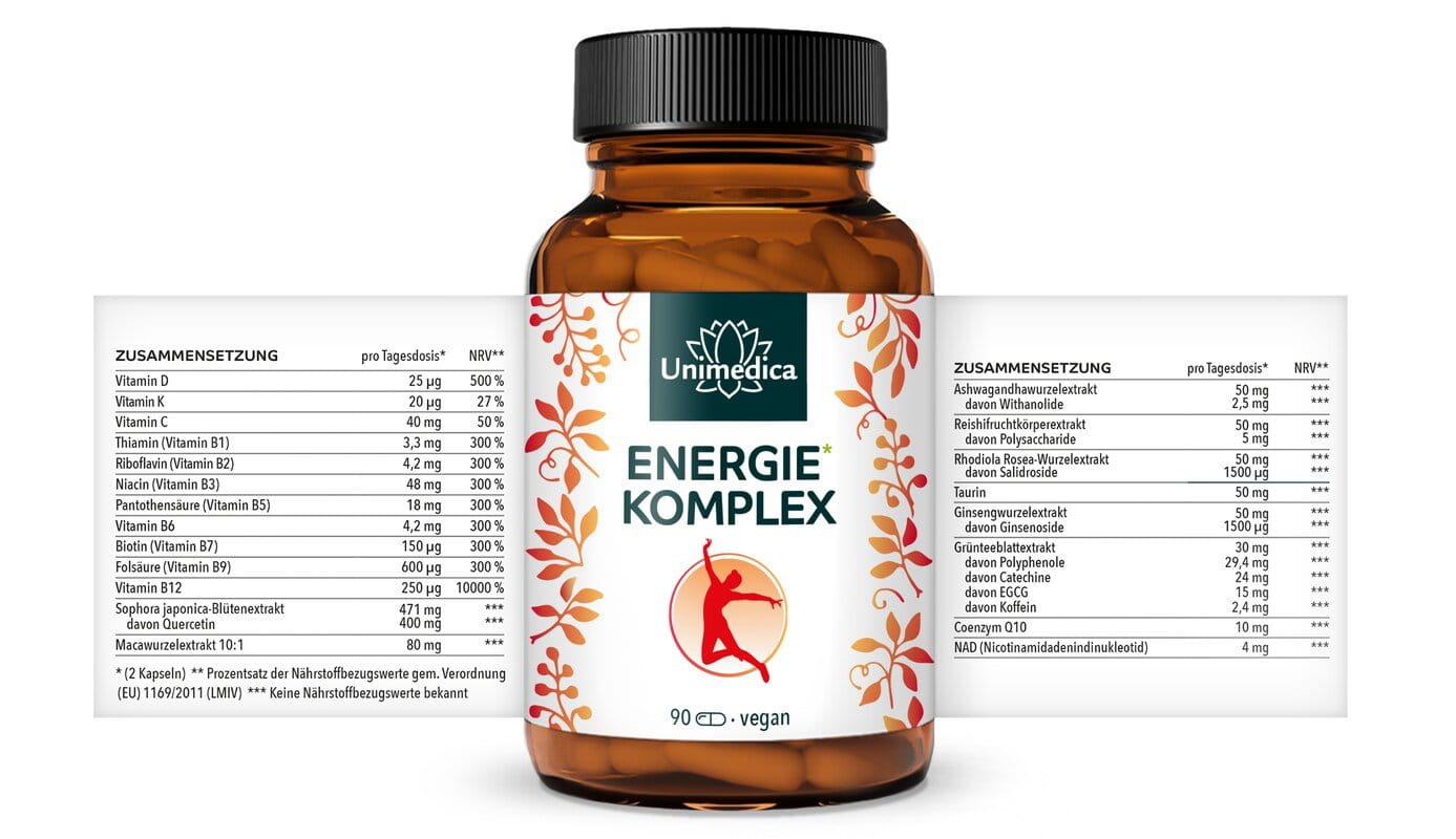 Energie-Komplex - 90 Kapseln - von Unimedica
