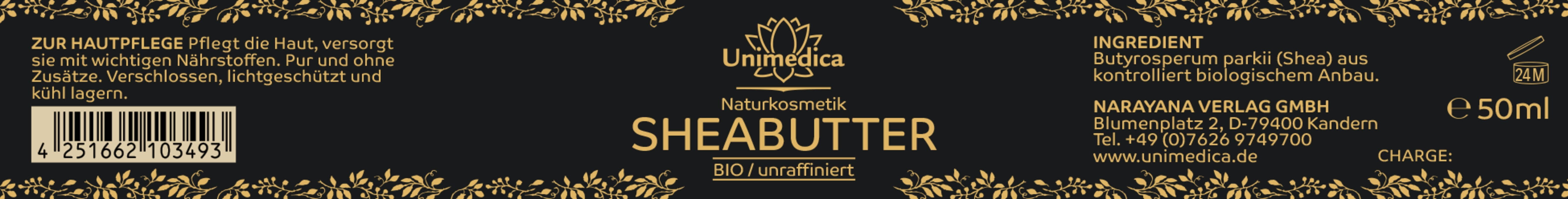Beurre de karité BIO  non raffiné  50 ml - par Unimedica