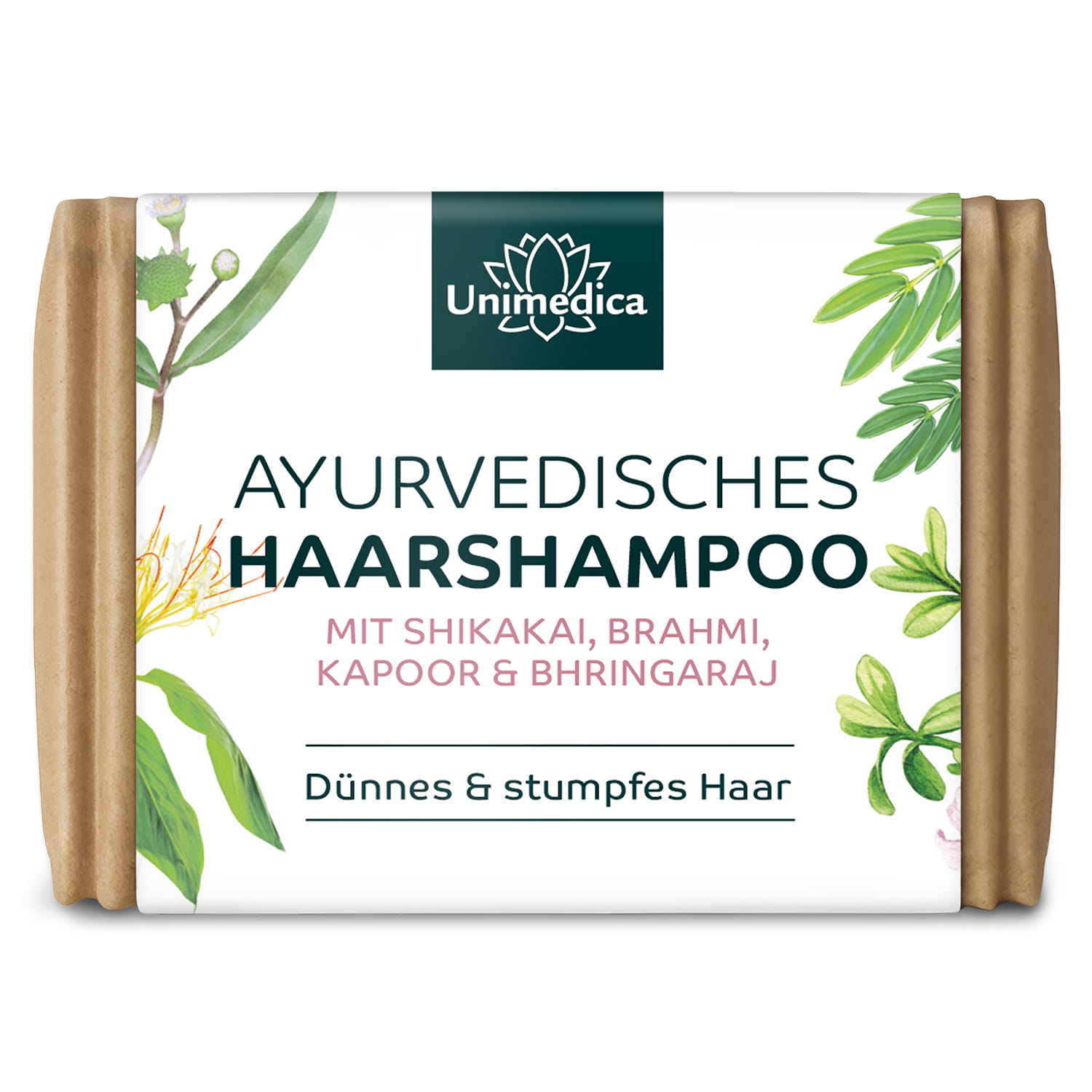 Set: Shampoo Soaps - ayurvedic, castor oil, coconut oil, green - 4 x 100 g - by Unimedica