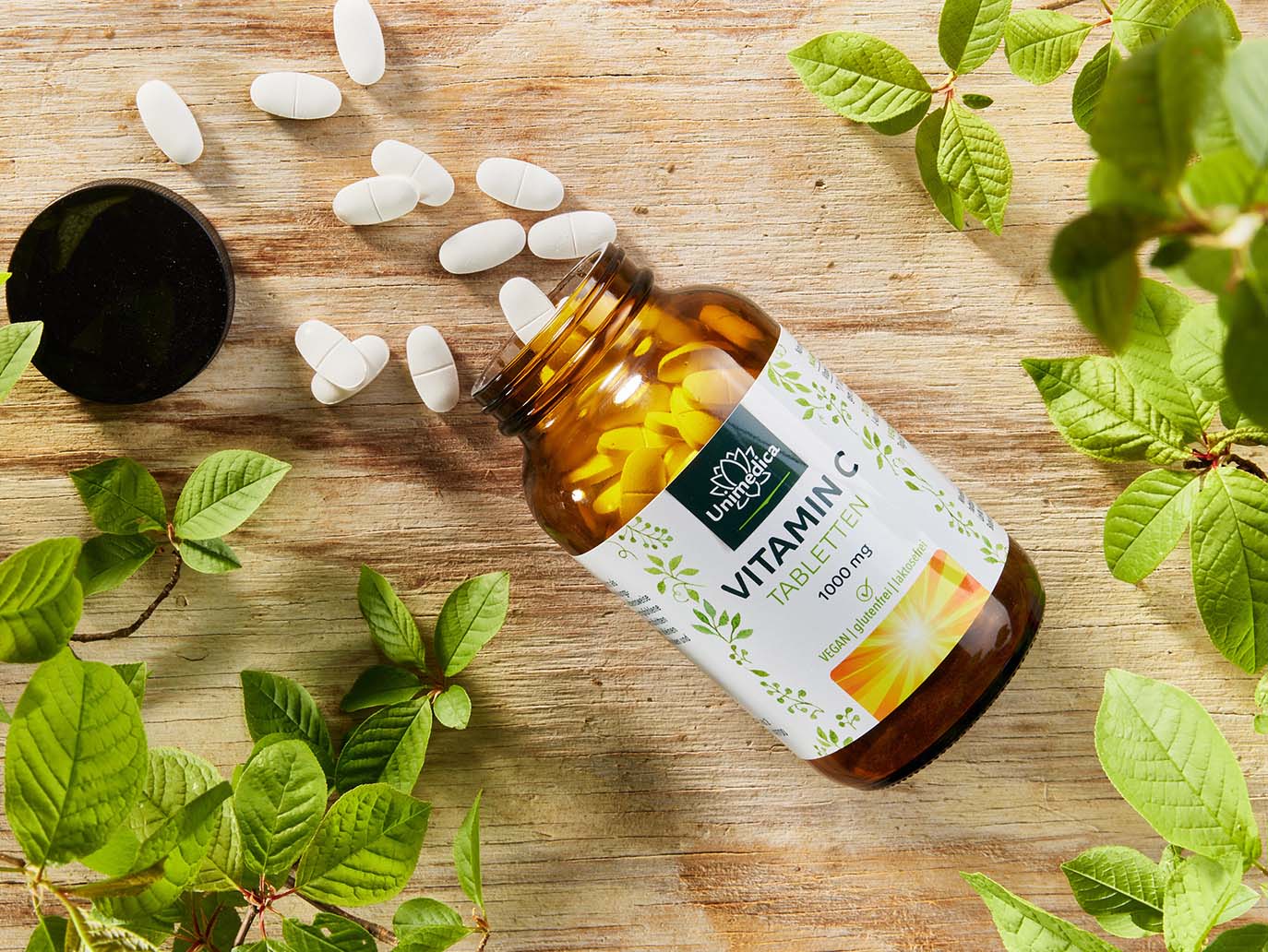 Vitamin C - 1000 mg pro Tagesdosis (1 Tablette) - 99 % Reinheit - hochdosiert - 180 Tabletten - von Unimedica