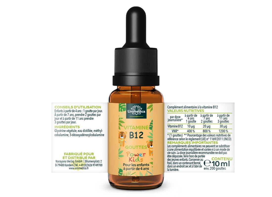 Power Kids  gouttes de vitamine B12  10 ml - par Unimedica