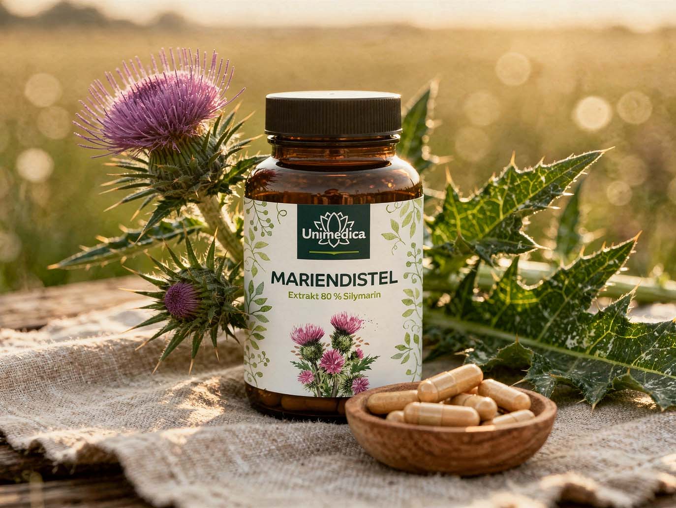 Mariendistel-Extrakt - 480 mg Silymarin pro 3-Tagesdosis (1 Kapsel) - 90 Kapseln - von Unimedica