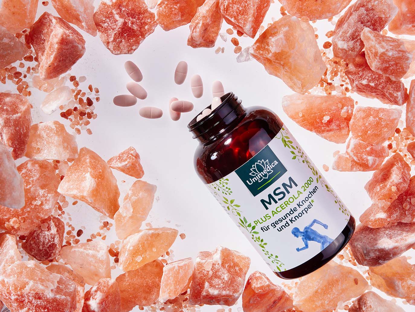 MSM plus Acérola 2000 - pour des os et du cartilage sains* - 2000 mg de MSM par dose journalière (2 comprimés) - 365 comprimés - de Unimedica