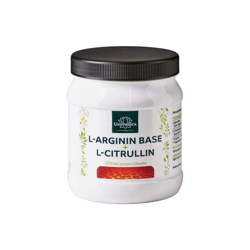 L-Arginin Base + L-Citrullin - 2.700 mg L-Arginin Base pro Tagesdosis (6 Kapseln) - 320 Kapseln - von Unimedica