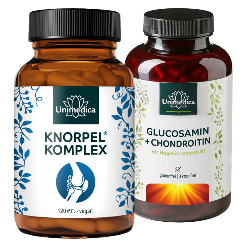 Set: Knorpel Komplex + Glucosamin + Chondroitin - 120 Kapseln + 180 Kapseln - von Unimedica