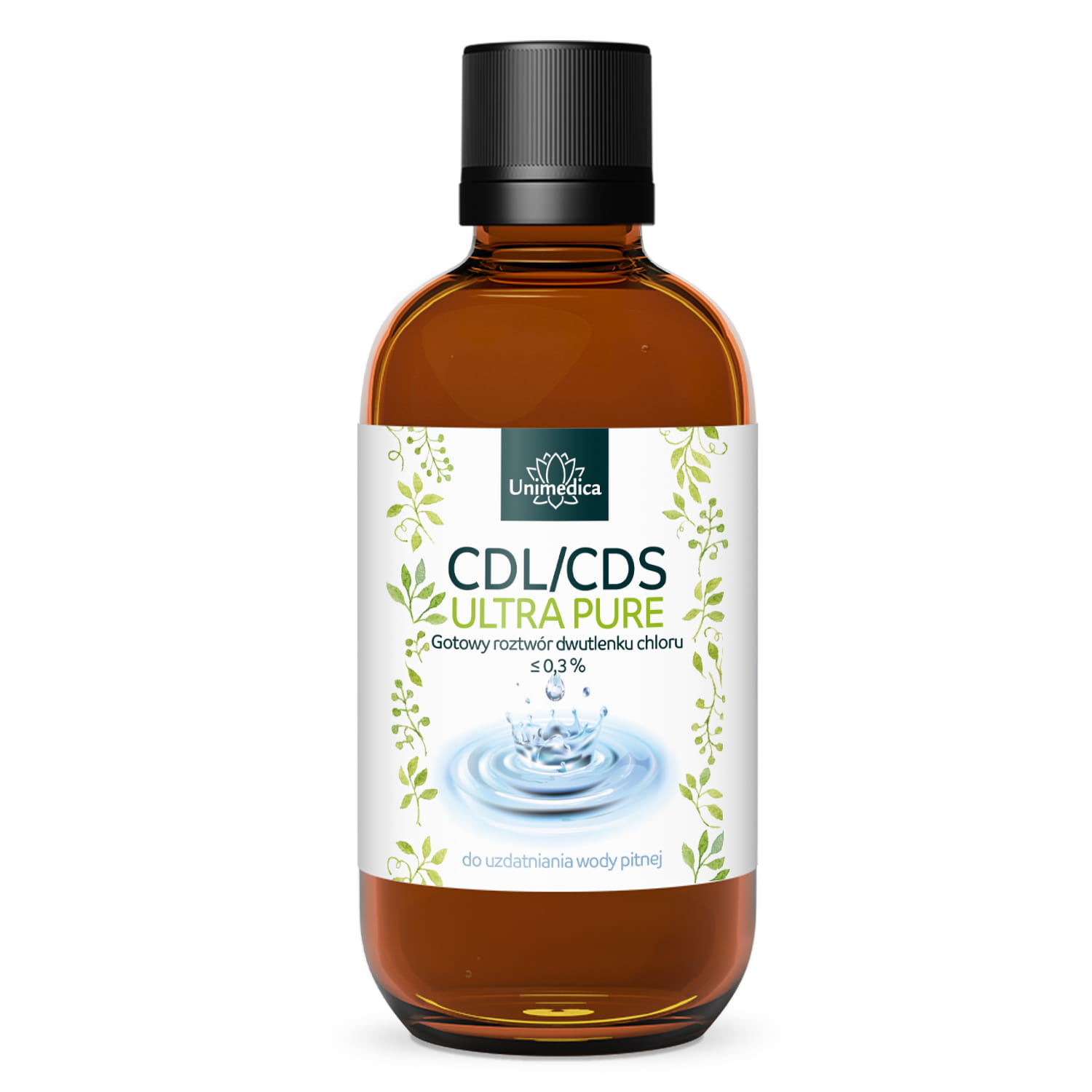 CDL/CDS - ULTRA CZYSTY - gotowy roztwór dwutlenku chloru ≤ 0,3 % - 100 ml - od Unimedica