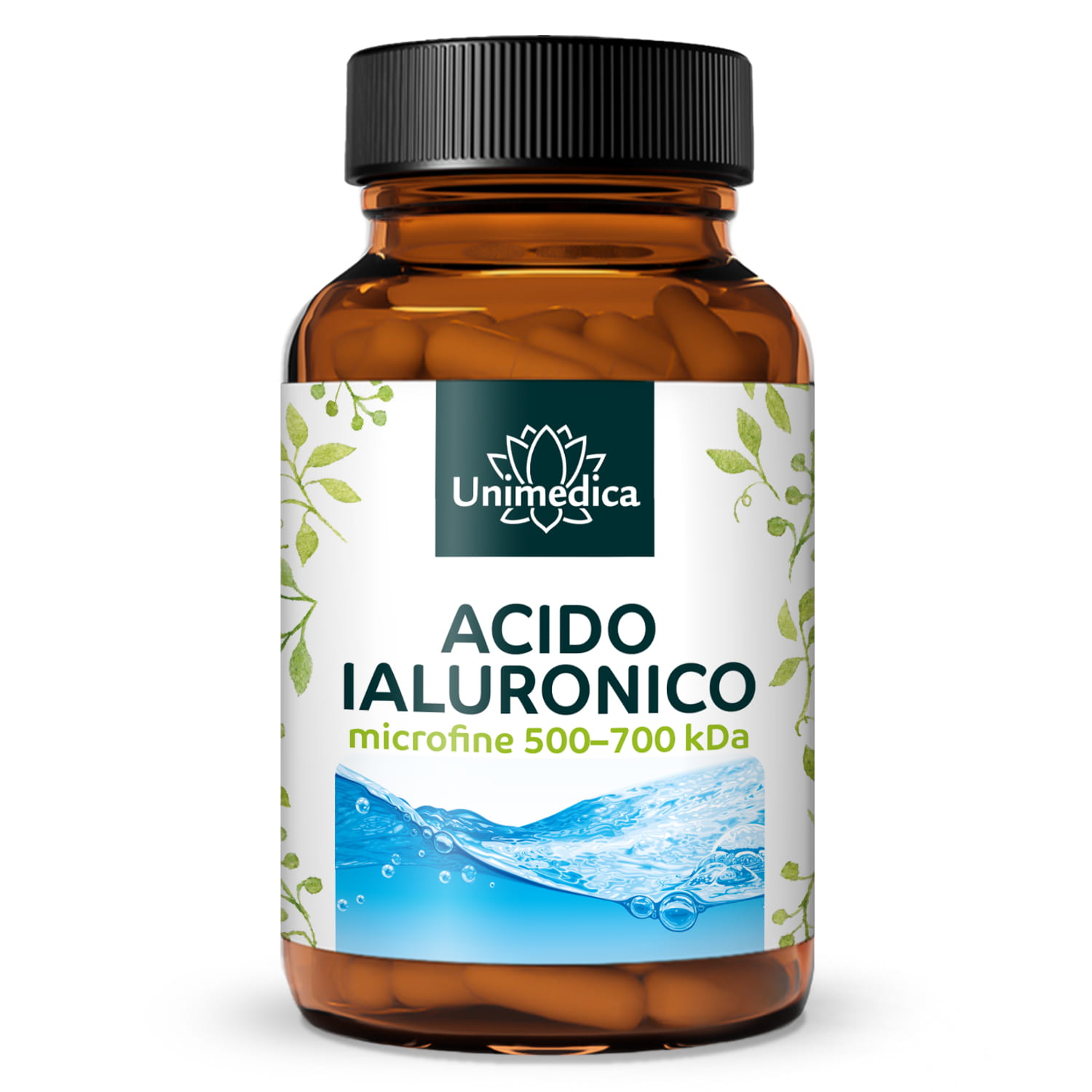 Acido ialuronico - 360 mg per dose giornaliera (1 capsula) - microfine 500-700 kDa - ad alto dosaggio - 90 capsule - di Unimedica