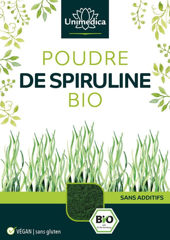 Lot de 2: Poudre de spiruline BIO  2 x 500 g - par Unimedica