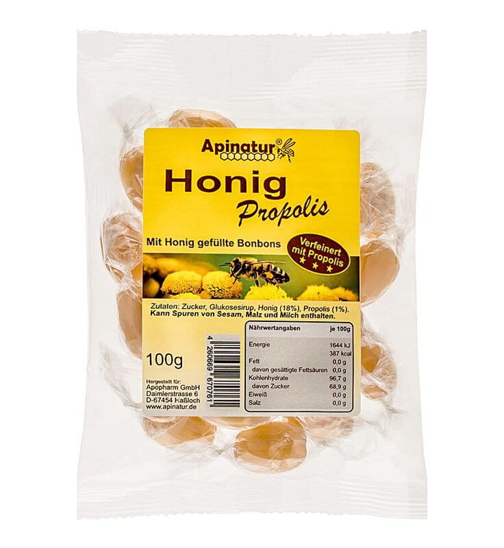 Bonbons au miel et propolis Apinatur - 100g