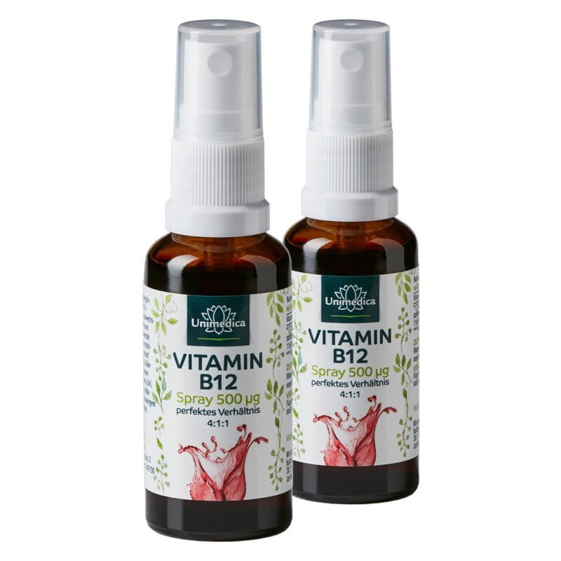 2er-Sparset: Vitamin B12 - Spray - 500 µg - 2x 30 ml - von Unimedica