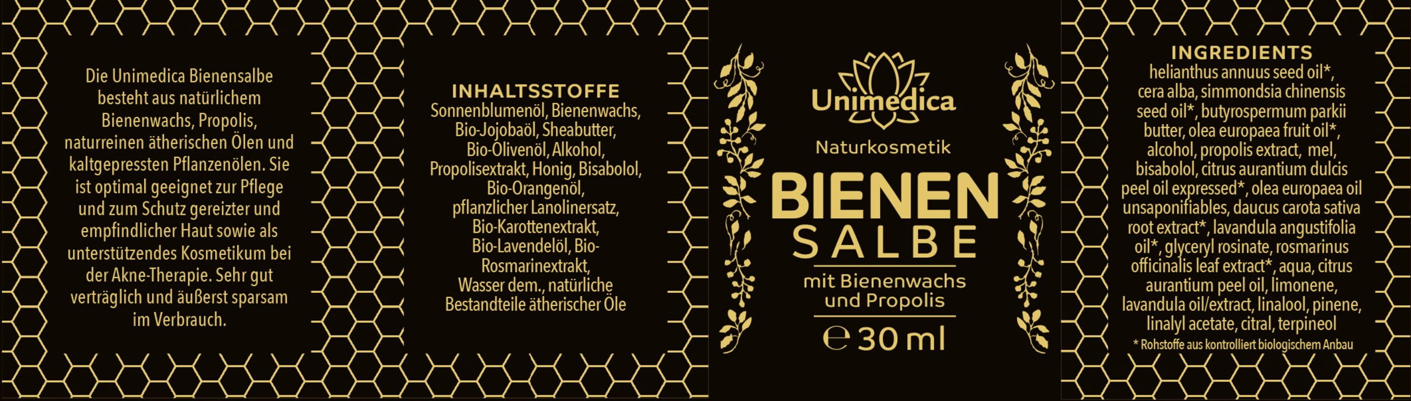 2er-Sparset: Bienensalbe - mit Bienenwachs und Propolis - 2 x 30 ml - von Unimedica