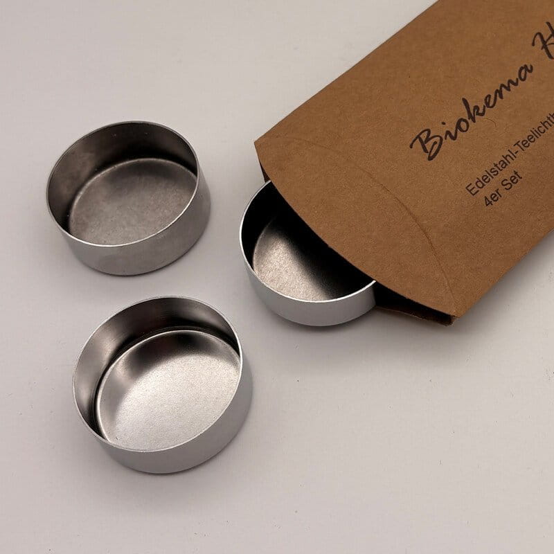 Teelichthalter 4er Set - Edelstahl
