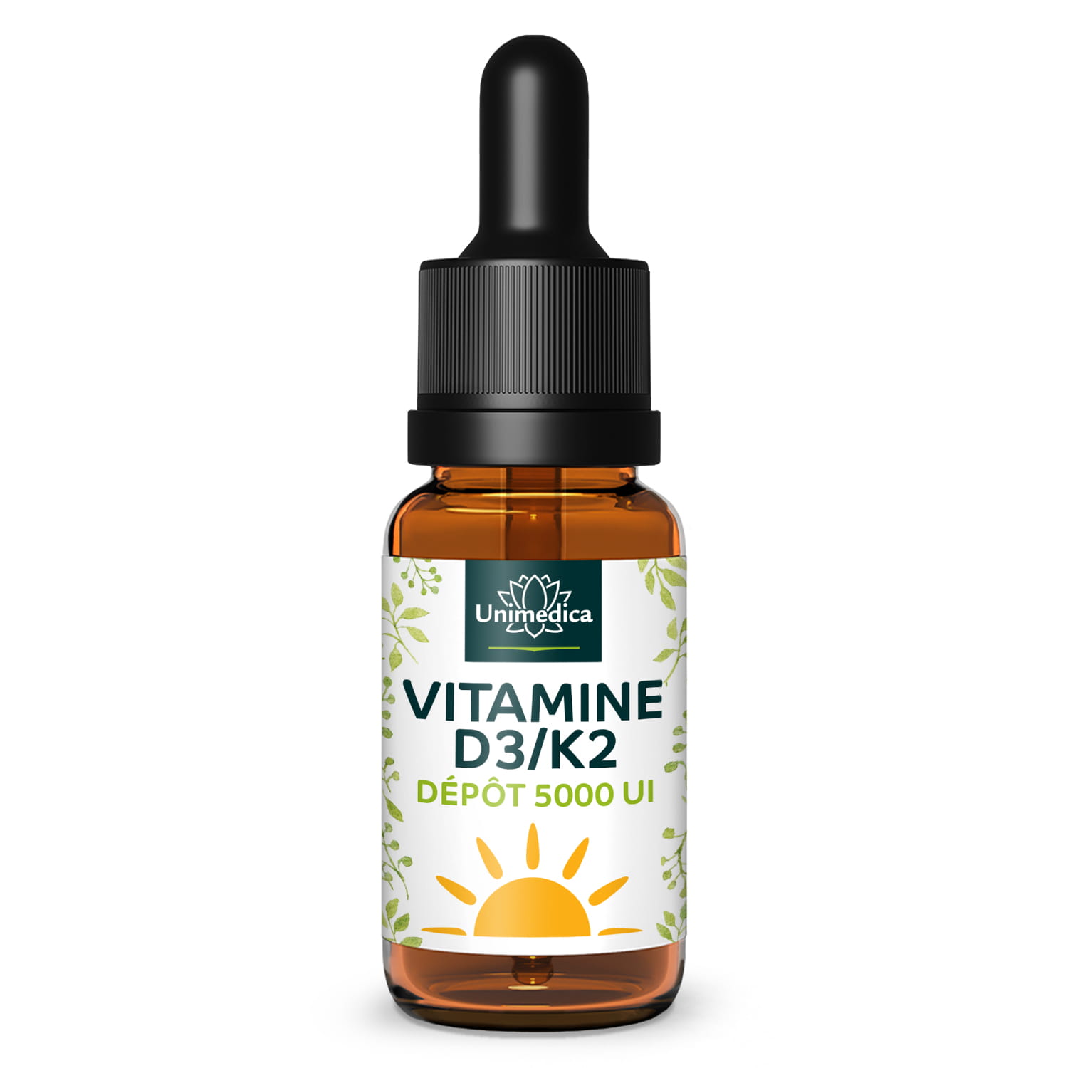 Vitamine D3 / K2 5 000 UI - DEPÔT - K2VITAL® - 125 µg D3 et 100 µg K2 par dose tous les 5 jours (1 goutte) - 10 ml - par Unimedica