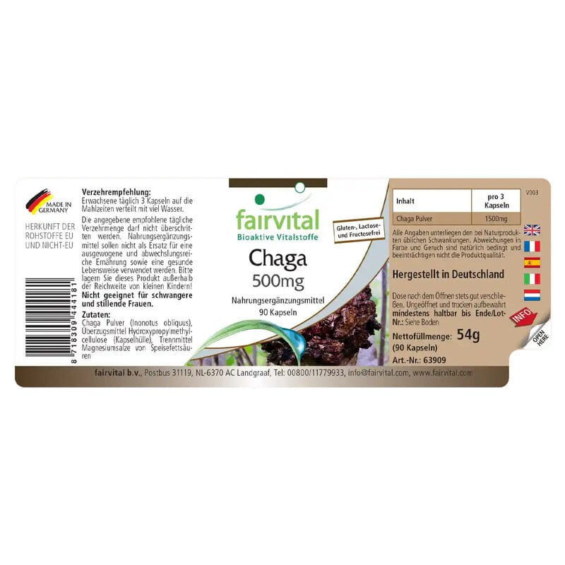 Chaga 500 mg - 90 Kapseln