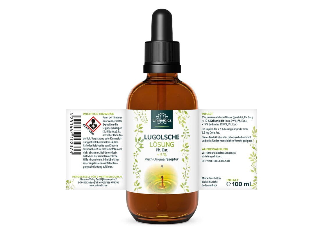 Lugolsche Lösung 200 ml in Braunglasflasche, Iod-Kaliumiodid Lugolsche Lösung 200 ml in Braunglasflasche, Iod-Kaliumiodid