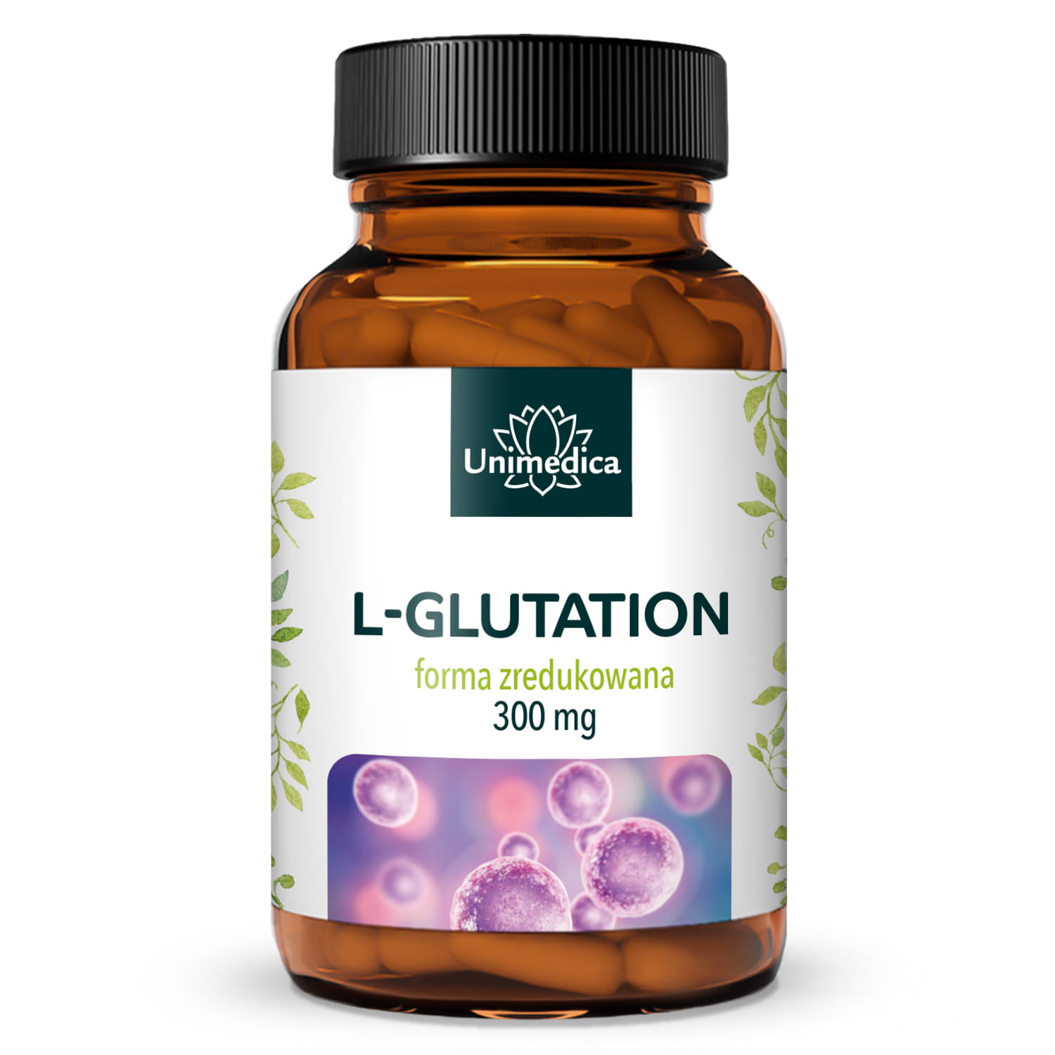 L-glutation - zredukowana forma z naturalnej fermentacji - 300 mg na dzienną dawkę (1 kapsułka) - 60 kapsułek - Unimedica