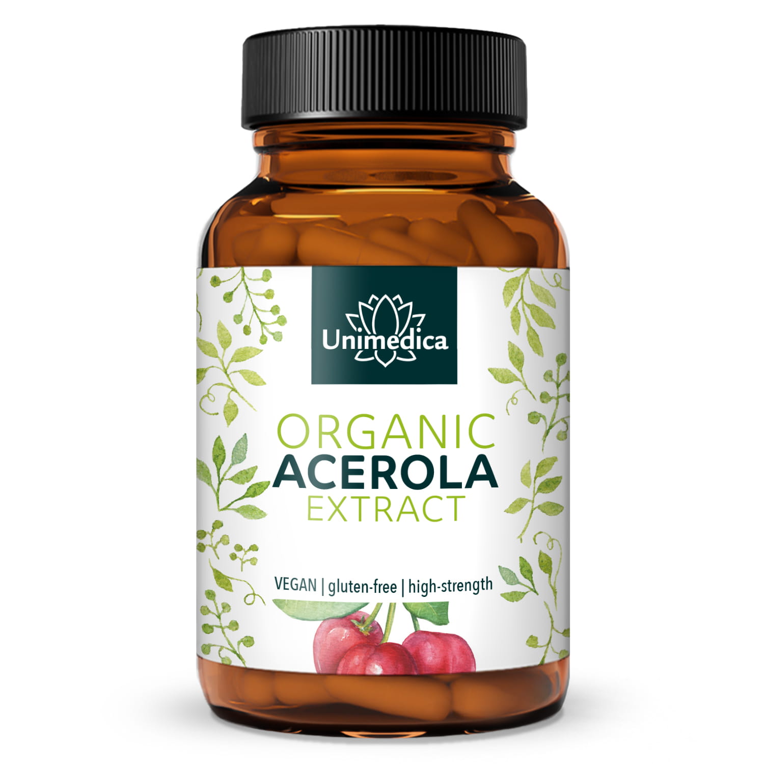 Acerola extract capsules - 180 capsules - 988 mg per daily dose - from Unimedica