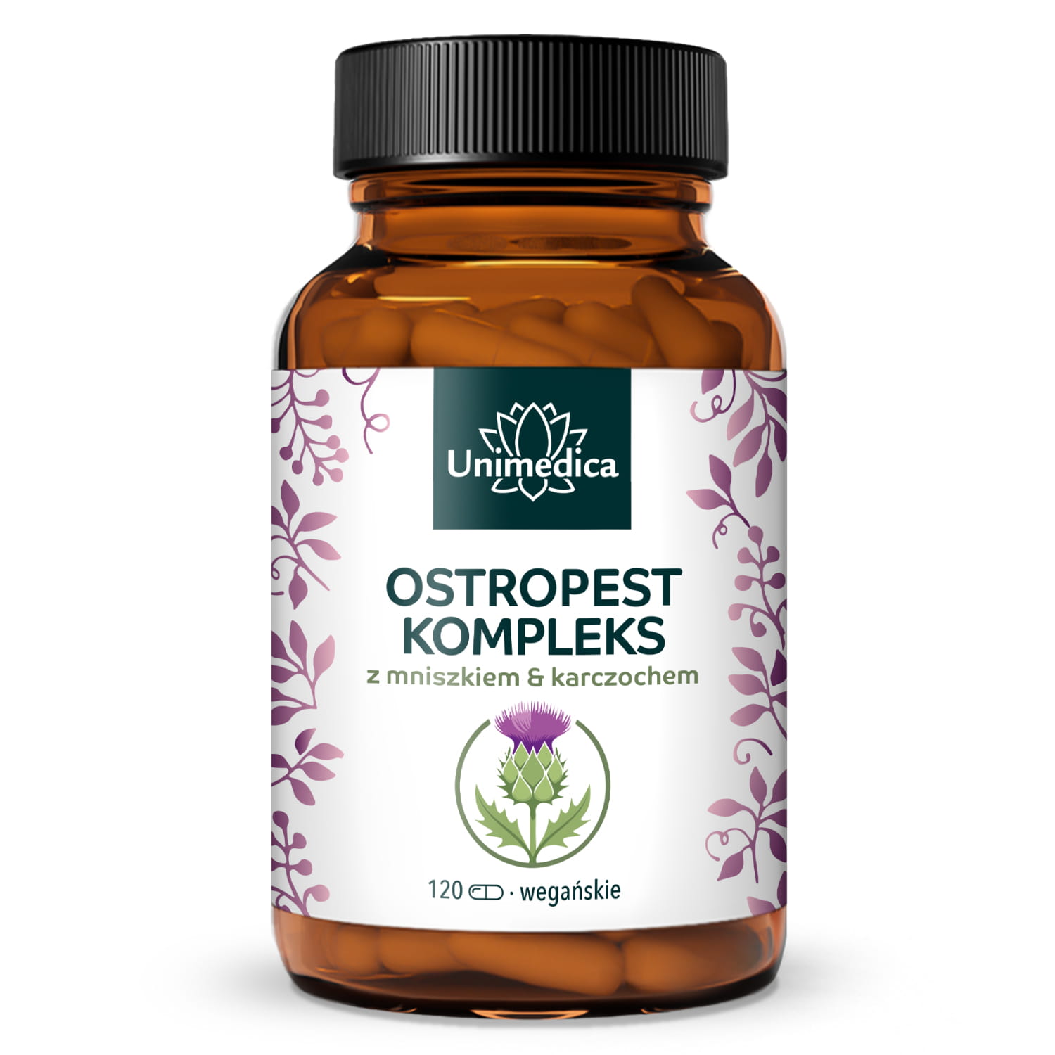 Ostropest plamisty - kompleks z karczochem i Löwenzahn - 120 kapsułek - od Unimedica